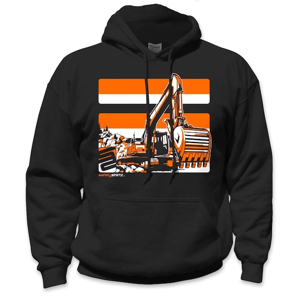 Excavator High Visibility Hoodie, Black, L